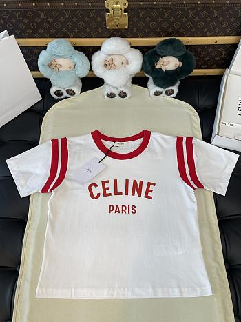 CELINE | Paris T-Shirt In White/Red
