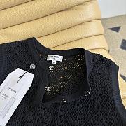 CHANEL | Hollow knit tops in white/black - 6