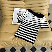 CHANEL | shoulder ribbon knit short-sleeved top - 4