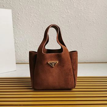 PRADA | Suede Leather Tote Bag 1BA349 18x16x10cm