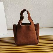 PRADA | Suede Leather Tote Bag 1BA349 18x16x10cm - 5