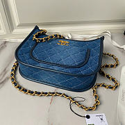 CHANEL | Denim Hobo Bag Gold Hardware  - 4