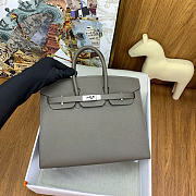 Hermes Birkin 25 Silver Hardware in Gray Color - 4
