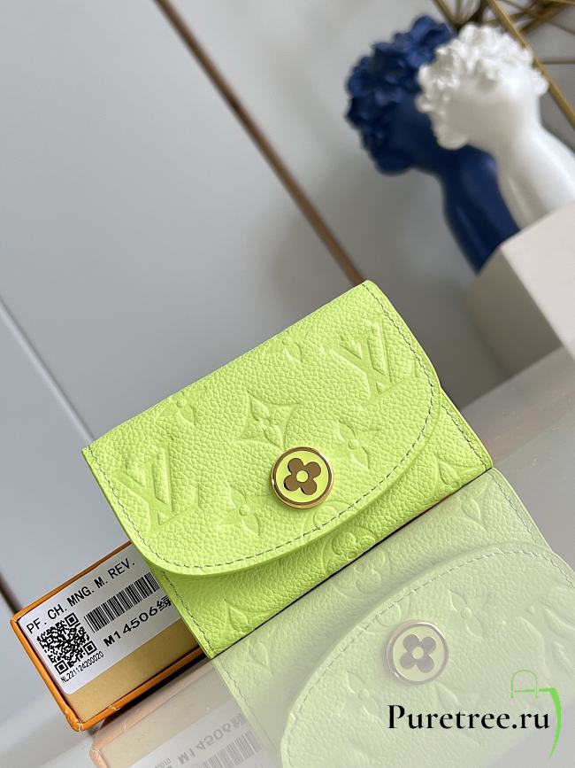 LOUIS VUITTON | Rosalie Coin Purse Monogram Empreinte Leather Zesty Lime - 1