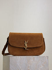 YSL | SAINT LAURENT Solferino medium suede shoulder bag in brown  - 1