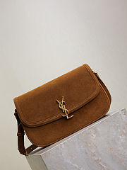 YSL | SAINT LAURENT Solferino medium suede shoulder bag in brown  - 4