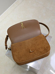 YSL | SAINT LAURENT Solferino medium suede shoulder bag in brown  - 3