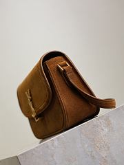 YSL | SAINT LAURENT Solferino small suede shoulder bag in brown - 6