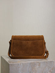 YSL | SAINT LAURENT Solferino small suede shoulder bag in brown - 4