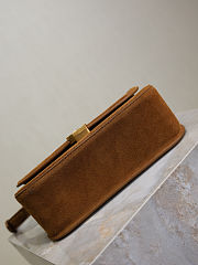 YSL | SAINT LAURENT Solferino small suede shoulder bag in brown - 3