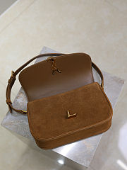 YSL | SAINT LAURENT Solferino small suede shoulder bag in brown - 2