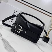 LOEWE | Small Puzzle Biker bag in shiny calfskin Black - 1