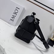 LOEWE | Small Puzzle Biker bag in shiny calfskin Black - 6