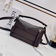 LOEWE | Small Puzzle Biker bag in shiny calfskin Brown - 4