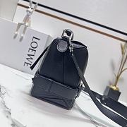 LOEWE | Large Puzzle Biker bag in shiny calfskin Black - 6