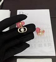 Dior pink large and small pearl earrings - 5