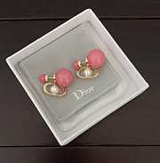 Dior pink large and small pearl earrings - 3