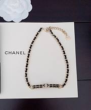 Chanel black leather necklace - 3