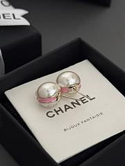 Chanel pink pearl earrings - 5