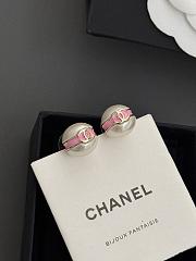 Chanel pink pearl earrings - 3