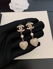 Chanel full diamond heart earrings - 1
