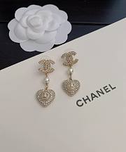 Chanel full diamond heart earrings - 4