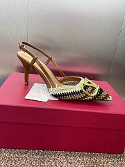 Valentino Logo Metal Buckle Pointed-Toe High-Heel 8 cm - 6