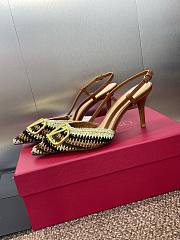 Valentino Logo Metal Buckle Pointed-Toe High-Heel 8 cm - 2