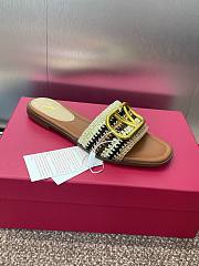 Valentino Logo Metal Buckle Block Sandals  - 4