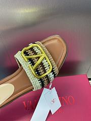 Valentino Logo Metal Buckle Block Sandals  - 3