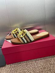 Valentino Logo Metal Buckle Block Sandals  - 2