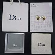 Dior large and small pearl black round CD earrings - 5