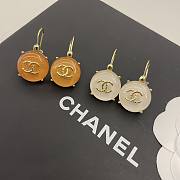 Chanel square crystal red agate letter earrings - 1