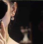 Chanel square crystal red agate letter earrings - 5