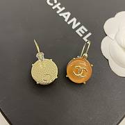 Chanel square crystal red agate letter earrings - 4