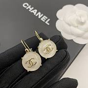 Chanel square crystal red agate letter earrings - 3