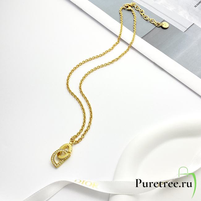 Dior 3D rhinestone lettering necklace - 1