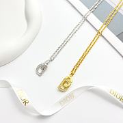 Dior 3D rhinestone lettering necklace - 4