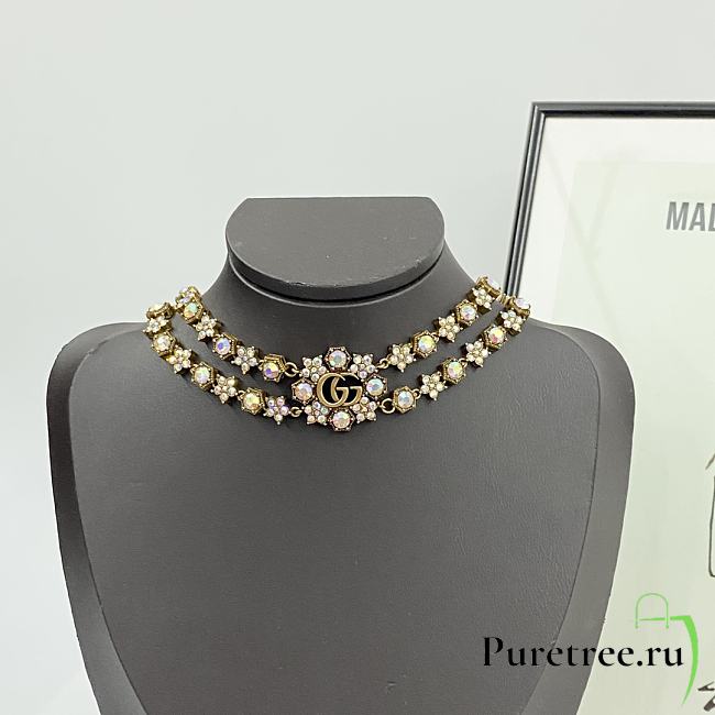 Gucci colorful double-layer crystal necklace - 1