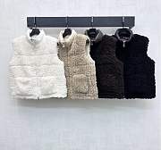 Moncler Teddy Plush Zipper Down Vest In White - 5