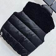 Moncler Teddy Plush Zipper Down Vest In Black - 2