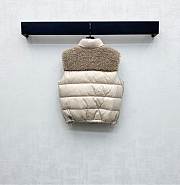 Moncler Teddy Plush Zipper Down Vest In Beige - 6