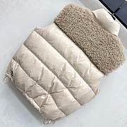 Moncler Teddy Plush Zipper Down Vest In Beige - 2