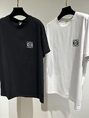 Loewe classic embroidered logo short-sleeved T-shirt black/ white - 1