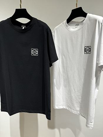 Loewe classic embroidered logo short-sleeved T-shirt black/ white