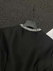 Chanel Pleated Silk and Wool Dress In Black - 2
