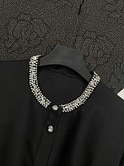 Chanel Pleated Silk and Wool Dress In Black - 3