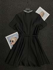 Chanel Pleated Silk and Wool Dress In Black - 4