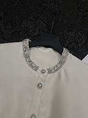 Chanel Pleated Silk and Wool Dress In Beige - 5