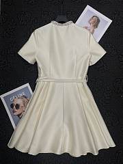 Chanel Pleated Silk and Wool Dress In Beige - 3
